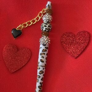 Leopard Print Pen with Gold Accents